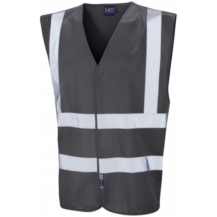 Leo Workwear W05-GY Pilton Hi Vis Grey Vest